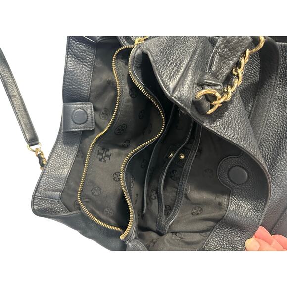 Tory Burch Black Leather Harper Tote - Picture 6 of 10